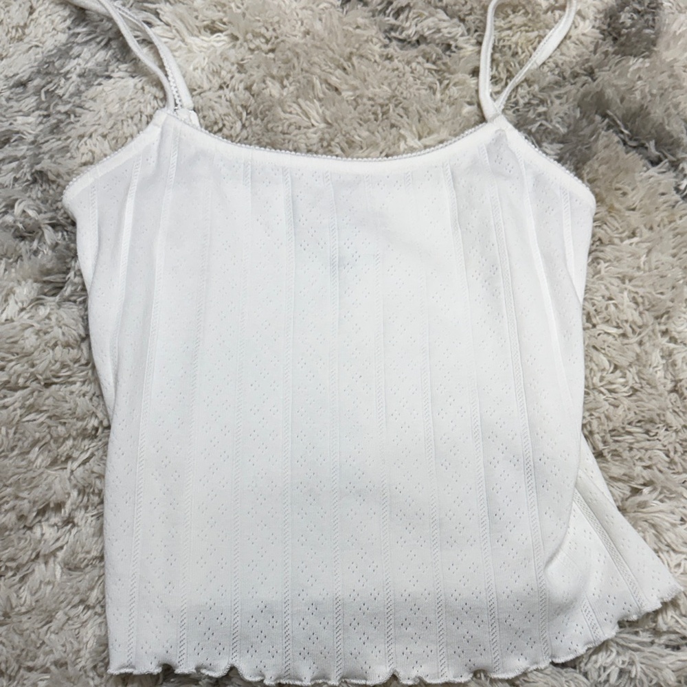 Reformation White Eyelet Knit Camisole
